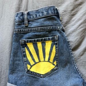 Custom Sun High Waisted Jean Shorts